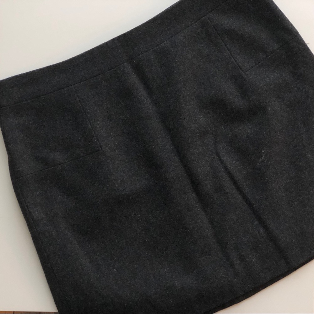 J. Crew dark gray wool blend mini skirt